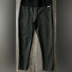 Calvin Klein Charcoal Gray and Black High-rise Power Stretch Leggings | L